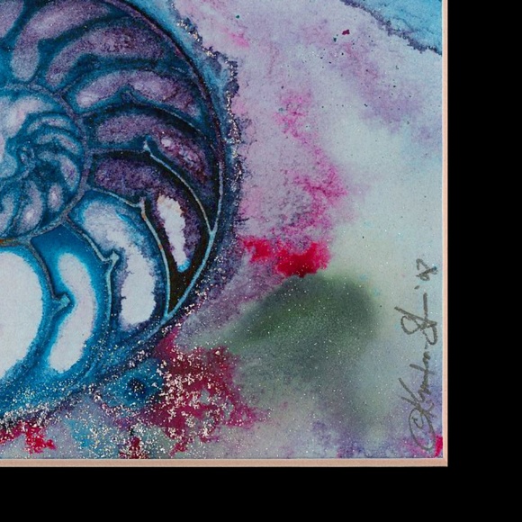 Original Nautilus Shell Watercolor Painting in Acid Free mat - Nautilus Shell 70 - Picture 3 of 3